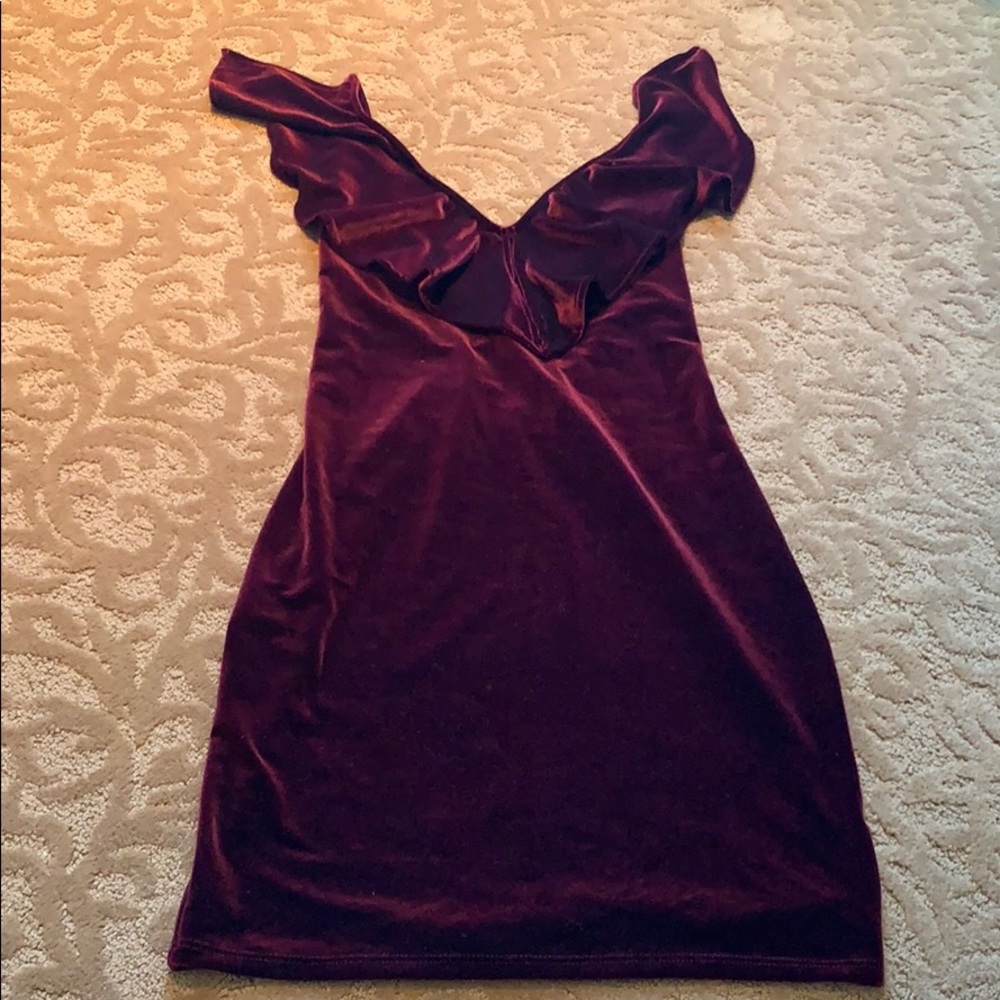 red velvet nasty gal dress cross back low cut